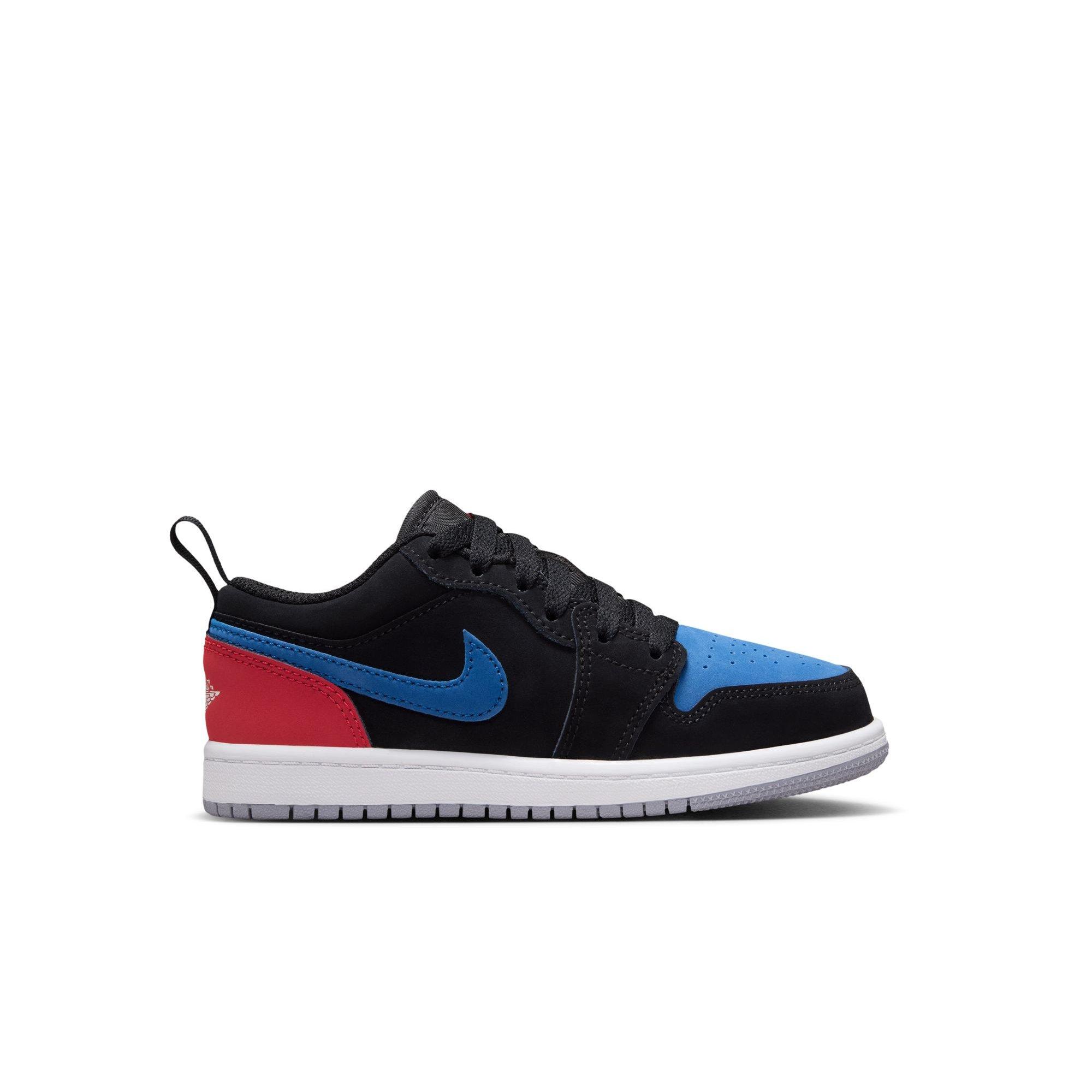 Jordan 1 Low "Black/Summit White/True Blue/Varsity Red" Preschool Boys' Shoe - BLACK/RED/BLUE